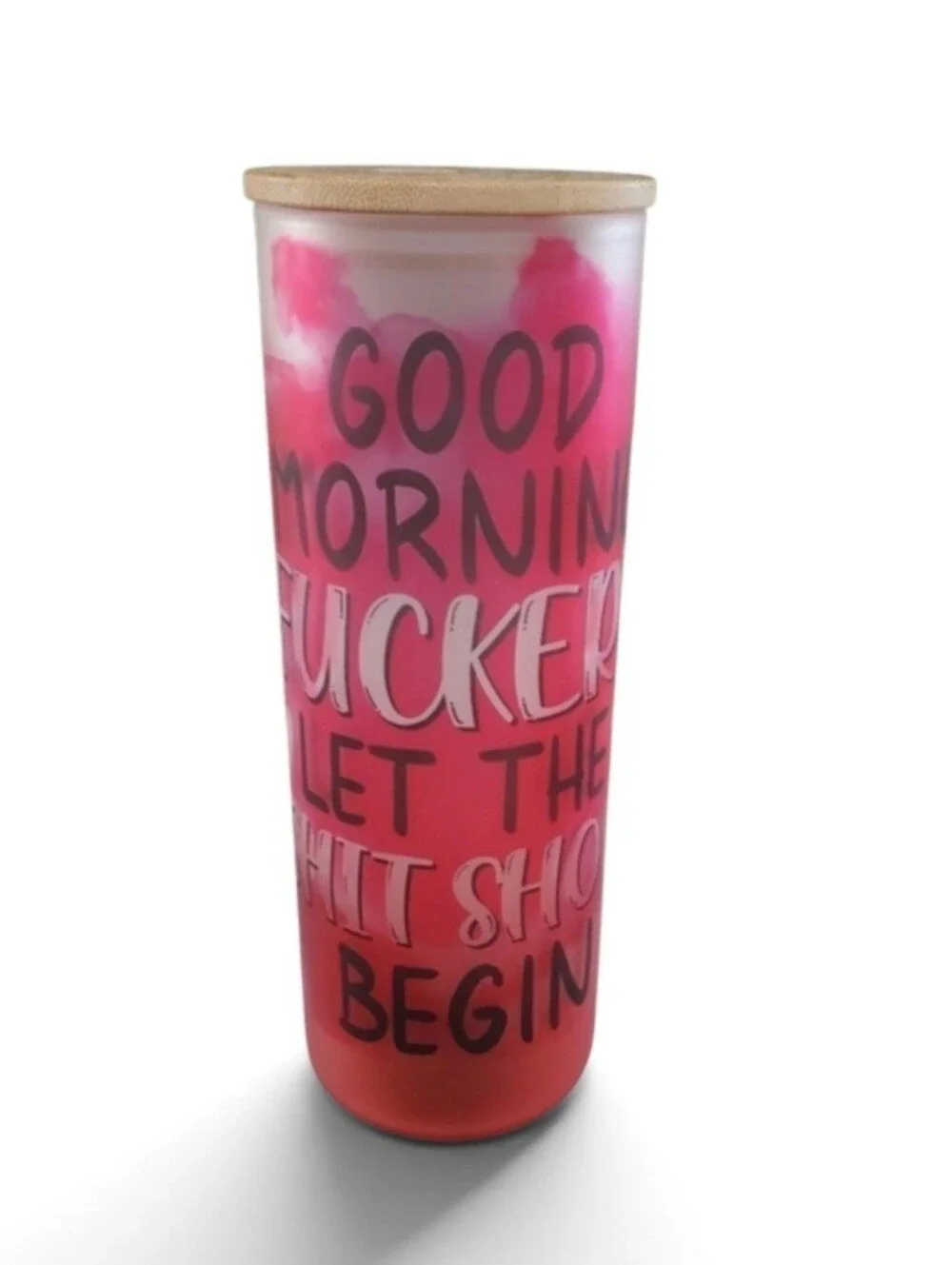 Good Morning Let the SH** Show Begin  20oz Gradient Red Glass Tumbler 🎉sale